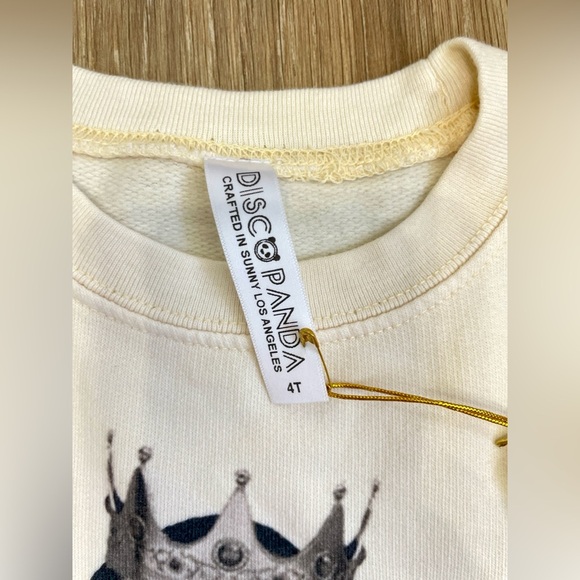 Disco Panda MLK Kids Sweatshirt Cream Color Size 4t NWT - Picture 3 of 4